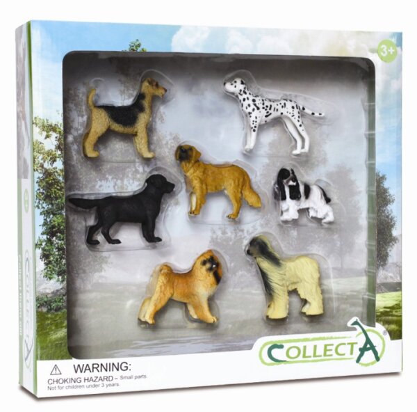 * 7 ST HUNDE UND WELPEN SET WINDOW BOX