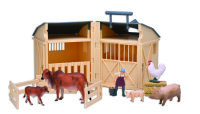 * 8 ST SCHEUNEN-SPIELSET MIT BAUER,  BAUERNHOF-TIEREN UND...
